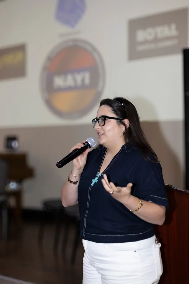 A guest speaking during the NAYI × KaraContent event.