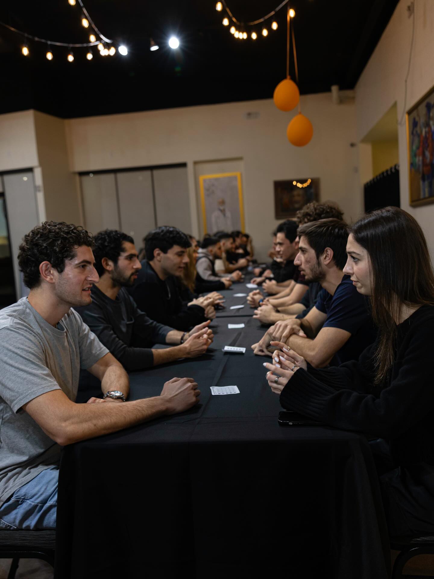 Young Armenians meeting during a NAYI speed networking session.