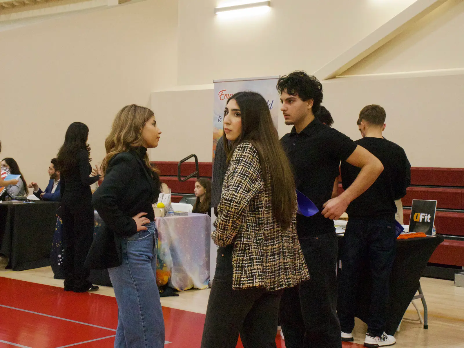 Students visiting tables at the Opportunity Expo.